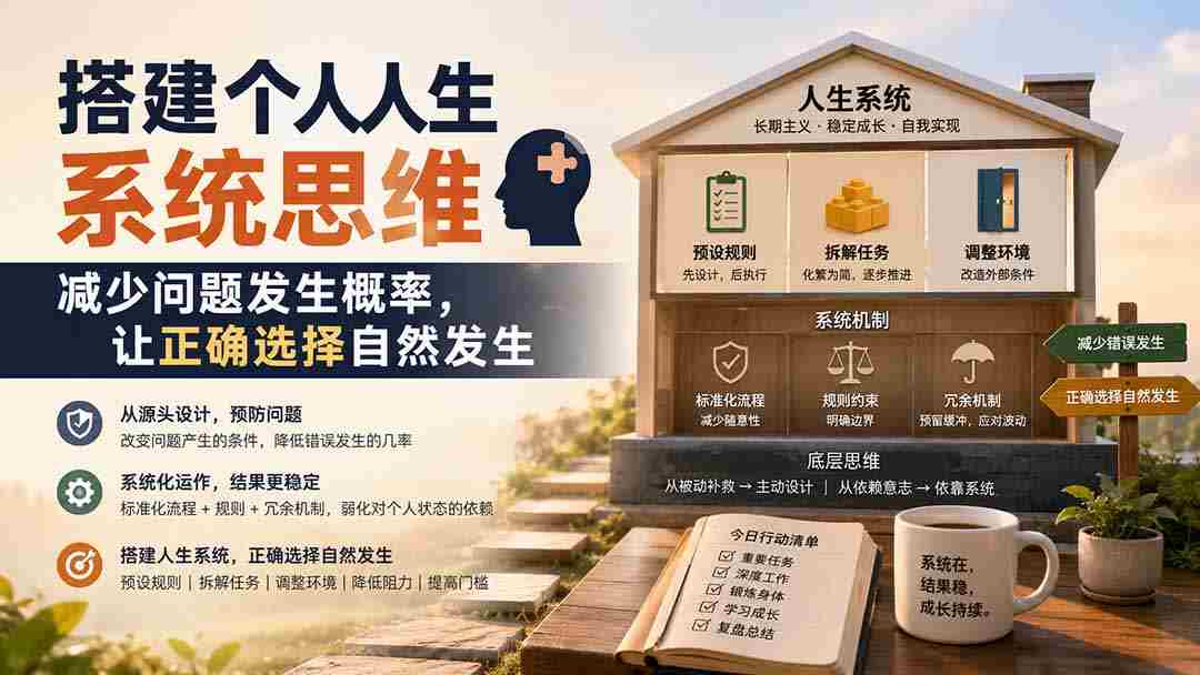 （19985期）付费文章：搭建个人人生系统思维：减少问题发生概率，让正确选择自然发生